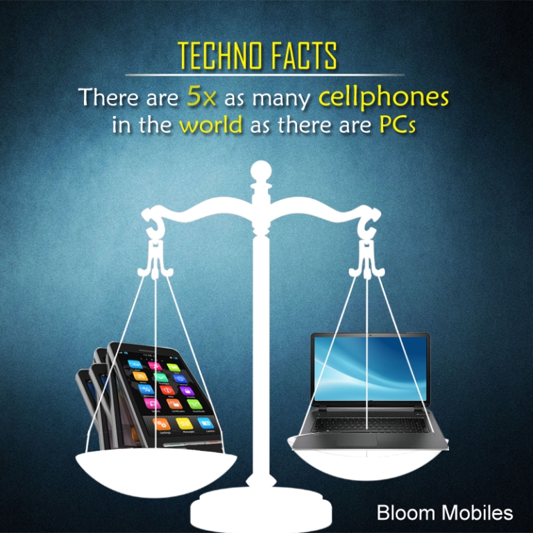There are 5x as many cellphones in the world as there are PCs